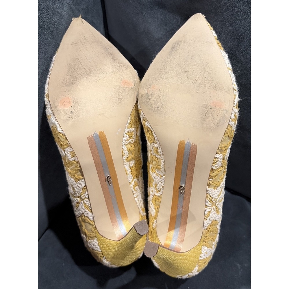 Sam Edelman Hazel Crocheted Stiletto Pumps Desert Sun Ivory 7.5 - Picture 8 of 12